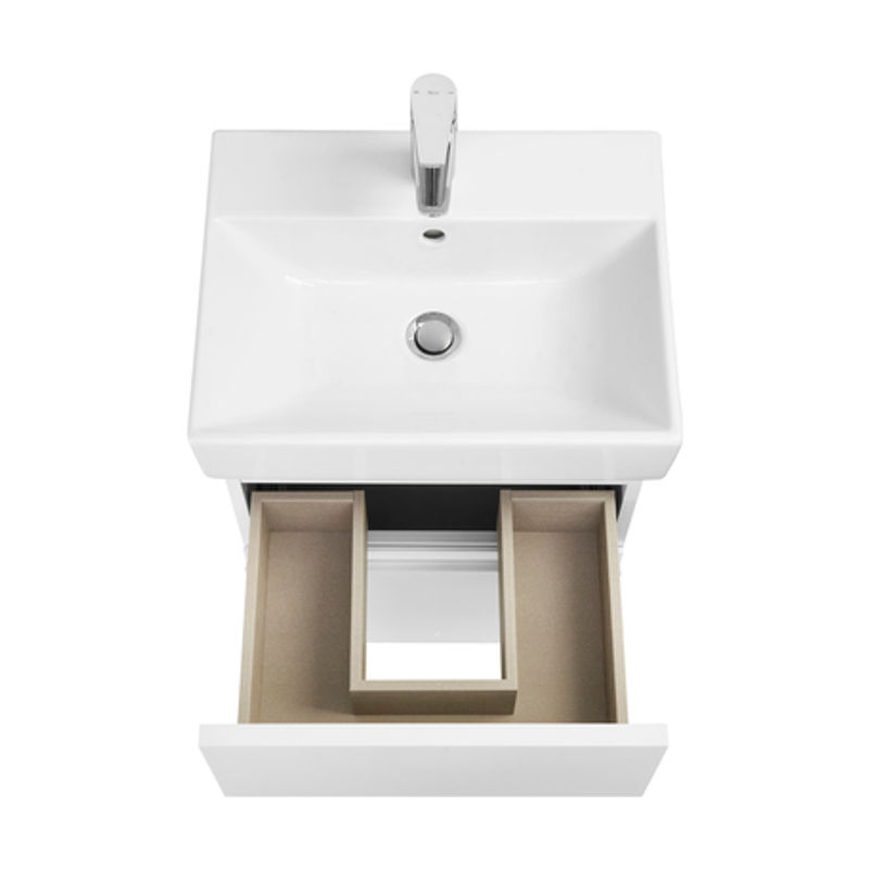 Тумба с раковиной Roca Oleta 50 см 857638806 + 3274C300Y белый глянцевый