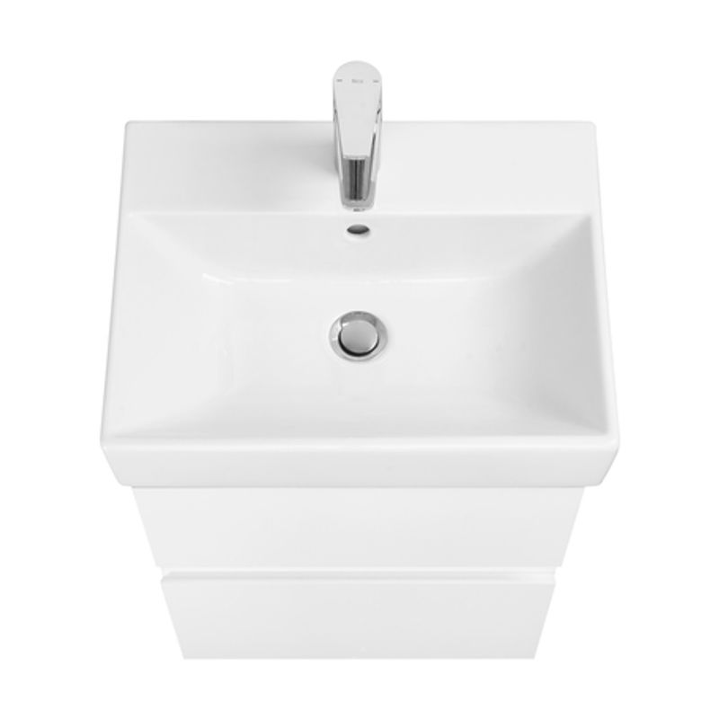 Тумба с раковиной Roca Oleta 50 см 857638806 + 3274C300Y белый глянцевый