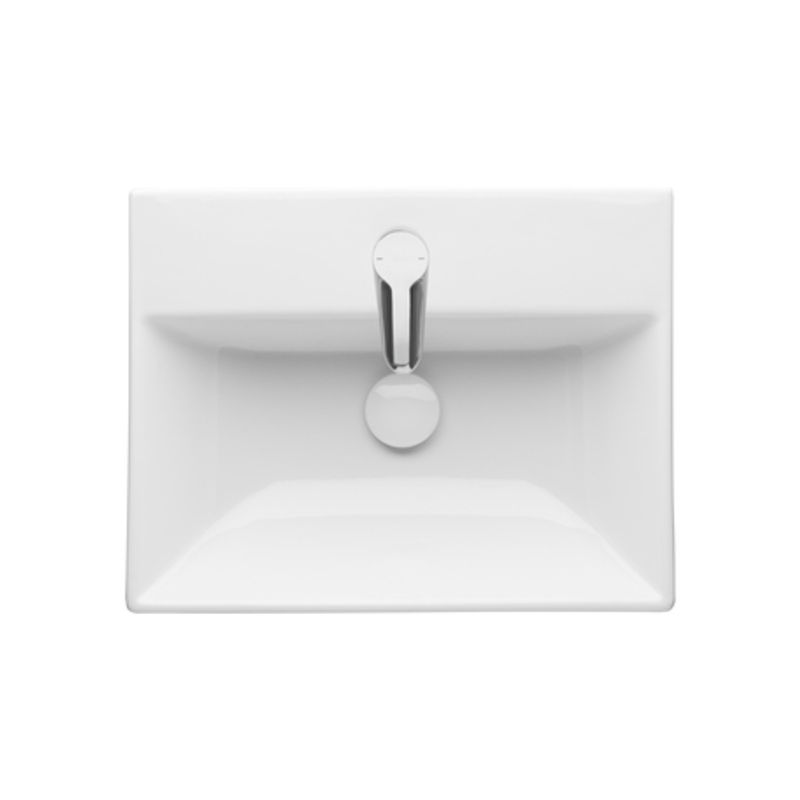 Тумба с раковиной Roca Oleta 50 см 857638806 + 3274C300Y белый глянцевый