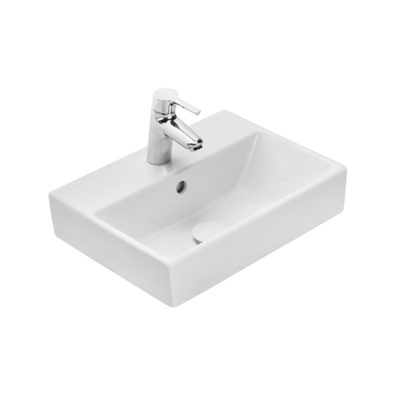 Тумба с раковиной Roca Oleta 50 см 857638806 + 3274C300Y белый глянцевый