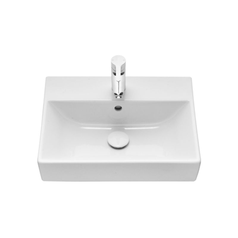 Тумба с раковиной Roca Oleta 50 см 857638806 + 3274C300Y белый глянцевый