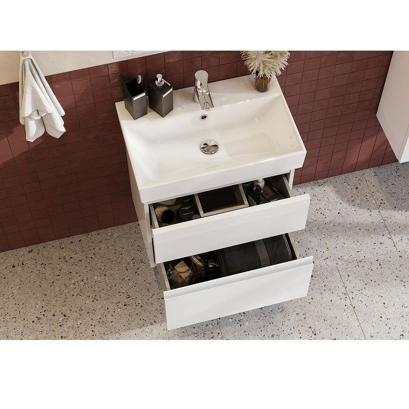 Тумба с раковиной Roca Oleta 60 см 857639501 + 3274C400Y белый матовый