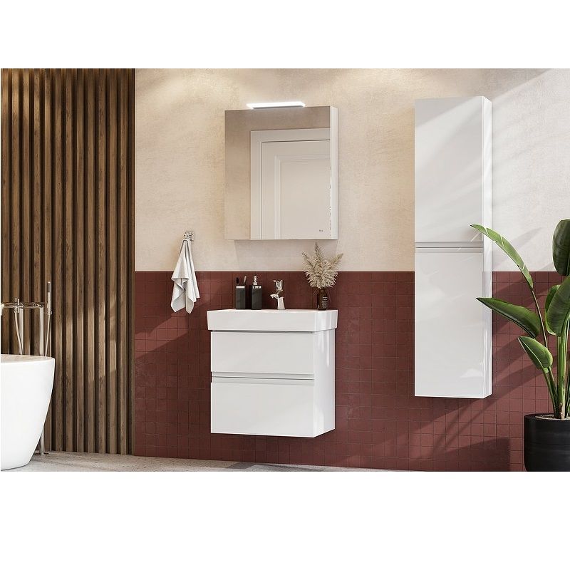 Тумба с раковиной Roca Oleta 60 см 857639501 + 3274C400Y белый матовый