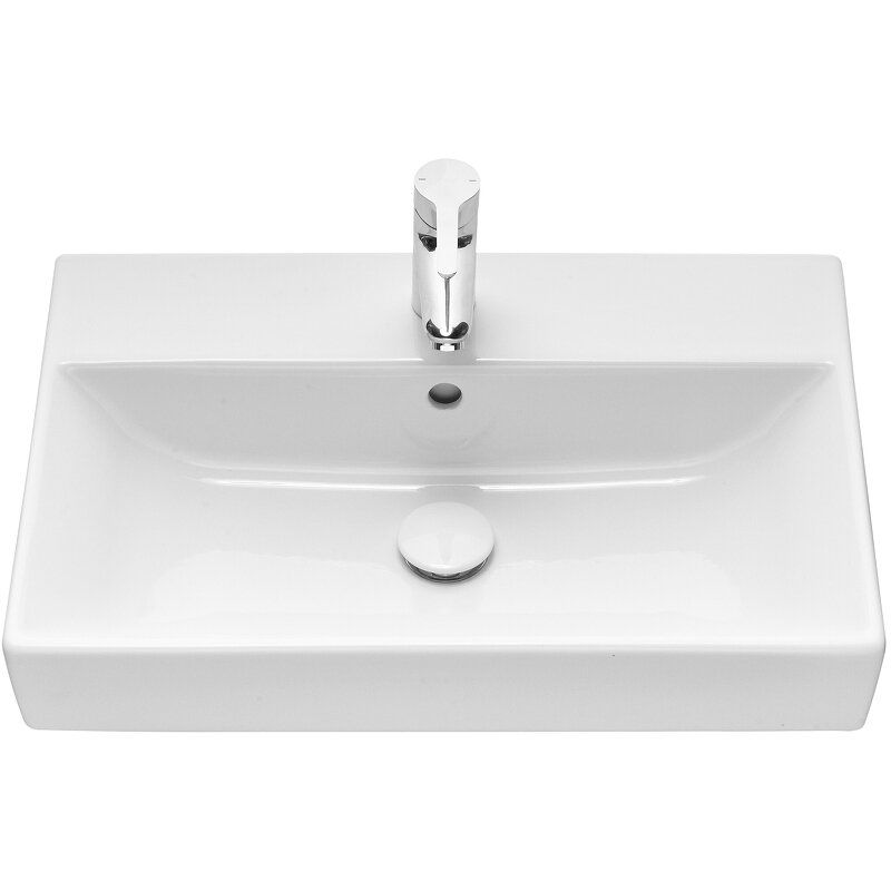 Тумба с раковиной Roca Oleta 60 см 857639806 + 3274C400Y белый глянцевый