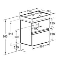 Тумба с раковиной Roca Oleta 60 см 857639806 + 3274C400Y белый глянцевый — 14
