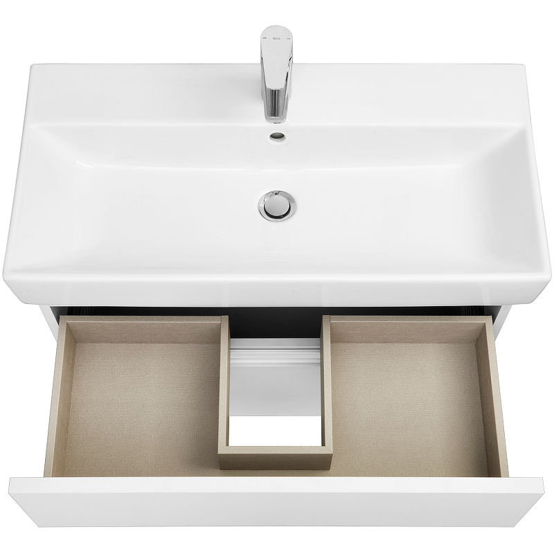 Тумба с раковиной Roca Oleta 80 см 857640501 + 3274C500Y белый матовый