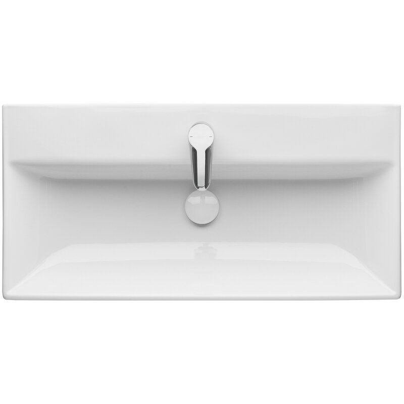 Тумба с раковиной Roca Oleta 80 см 857640806 + 3274C500Y белый глянцевый