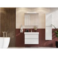 Тумба с раковиной Roca Oleta 80 см 857640806 + 3274C500Y белый глянцевый — 12