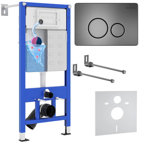 Инсталляция для унитаза Roxen StounFix Dual Fresh 868304 4 в 1 (состоит из: 710200, Steel 420260G)
