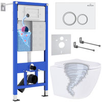 Унитаз подвесной с инсталляцией Roxen StounFix Dual Fresh 868420 6 в 1 (состоит из: 710200, Santi 410260W, 530205-01-L) — 1