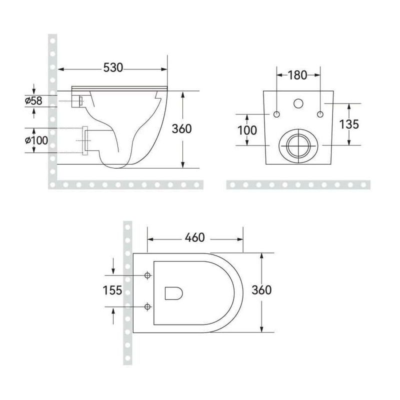 Унитаз подвесной с инсталляцией Roxen StounFix Dual Fresh 868427 6 в 1 (состоит из: 710200, Santi 410260M, 530205-01-L)