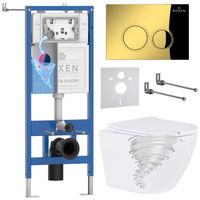 Унитаз подвесной с инсталляцией Roxen StounFix Dual Fresh 868431 6 в 1 (состоит из: 710200, Santi 410260G, 530205-01-L) — 1
