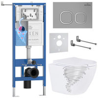 Унитаз подвесной с инсталляцией Roxen StounFix Dual Fresh 868435 6 в 1 (состоит из: 710200, Santi 410280M, 530205-01-L) — 1