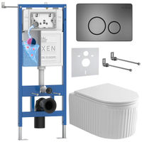 Унитаз подвесной с инсталляцией Roxen StounFix Dual Fresh 868439 6 в 1 (состоит из: 710200, Steel 420260G, 530205-01-L) — 1