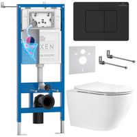 Унитаз подвесной с инсталляцией Roxen StounFix Dual Fresh 868452 6 в 1 (состоит из: 710200, Steel 420280BM, 530205-01-L) — 1