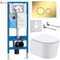 Унитаз подвесной с инсталляцией Roxen StounFix Dual Fresh 868468 6 в 1 (состоит из: 710200, Steel 420260-CHG, 530120-01) — 1