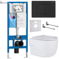 Унитаз подвесной с инсталляцией Roxen StounFix Dual Fresh 868500 6 в 1 (состоит из: 710200, Steel 420280BM, 530155-01) — 1