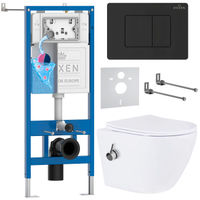 Унитаз подвесной с инсталляцией Roxen StounFix Dual Fresh 868523 6 в 1 (состоит из: 710200, Steel 420280BM, 530185-01XT) — 1