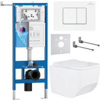 Унитаз подвесной с инсталляцией Roxen StounFix Dual Fresh 868532 6 в 1 (состоит из: 710200, Steel 420280WM, 530145-01) — 1