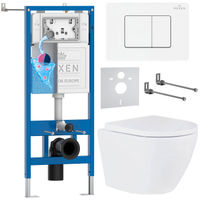 Унитаз подвесной с инсталляцией Roxen StounFix Dual Fresh 868548 6 в 1 (состоит из: 710200, Steel 420280WM, 530185-02) — 1