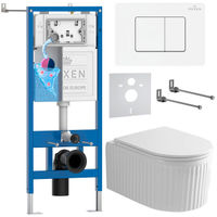Унитаз подвесной с инсталляцией Roxen StounFix Dual Fresh 868563 6 в 1 (состоит из: 710200, Steel 420280WM, 530200-01) — 1