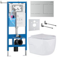 Унитаз подвесной с инсталляцией Roxen StounFix Dual Fresh 868573 6 в 1 (состоит из: 710200, Velar 420300S, 530155-01) — 1