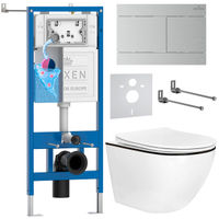 Унитаз подвесной с инсталляцией Roxen StounFix Dual Fresh 868585 6 в 1 (состоит из: 710200, Velar 420300S, 530110-01B) — 1