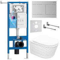 Унитаз подвесной с инсталляцией Roxen StounFix Dual Fresh 868595 6 в 1 (состоит из: 710200, Velar 420300S, 530225-01) — 1