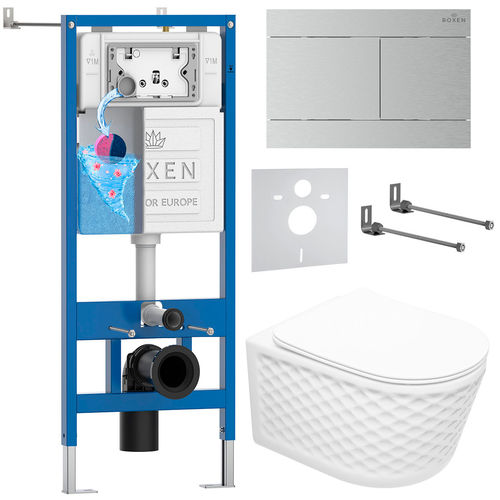 Унитаз подвесной с инсталляцией Roxen StounFix Dual Fresh 868595 6 в 1 (состоит из: 710200, Velar 420300S, 530225-01)