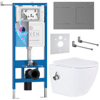 Унитаз подвесной с инсталляцией Roxen StounFix Dual Fresh 868619 6 в 1 (состоит из: 710200, Velar 420300GM, 530185-01X) — 1