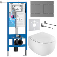 Унитаз подвесной с инсталляцией Roxen StounFix Dual Fresh 868620 6 в 1 (состоит из: 710200, Velar 420300GM, 530200-01) — 1