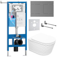 Унитаз подвесной с инсталляцией Roxen StounFix Dual Fresh 868624 6 в 1 (состоит из: 710200, Velar 420300GM, 530225-01) — 1