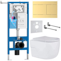 Унитаз подвесной с инсталляцией Roxen StounFix Dual Fresh 868633 6 в 1 (состоит из: 710200, Velar 420300GB, 530155-01) — 1