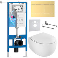 Унитаз подвесной с инсталляцией Roxen StounFix Dual Fresh 868635 6 в 1 (состоит из: 710200, Velar 420300GB, 530170-01) — 1