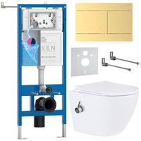 Унитаз подвесной с инсталляцией Roxen StounFix Dual Fresh 868652 6 в 1 (состоит из: 710200, Velar 420300GB, 530185-01XT) — 1