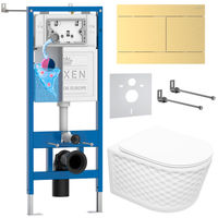 Унитаз подвесной с инсталляцией Roxen StounFix Dual Fresh 868653 6 в 1 (состоит из: 710200, Velar 420300GB, 530225-01) — 1