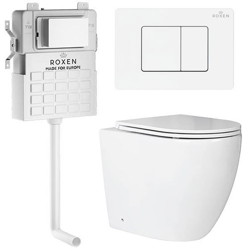 Унитаз приставной с инсталляцией Roxen Attach 868669 5 в 1 (состоит из: 710215, Steel 420280WM; 650185-01)