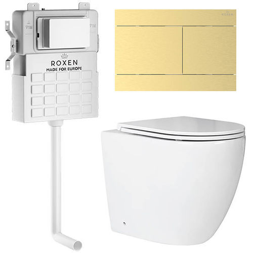 Унитаз приставной с инсталляцией Roxen Attach 868676 5 в 1 (состоит из: 710215, Velar 420300GB; 650185-01)