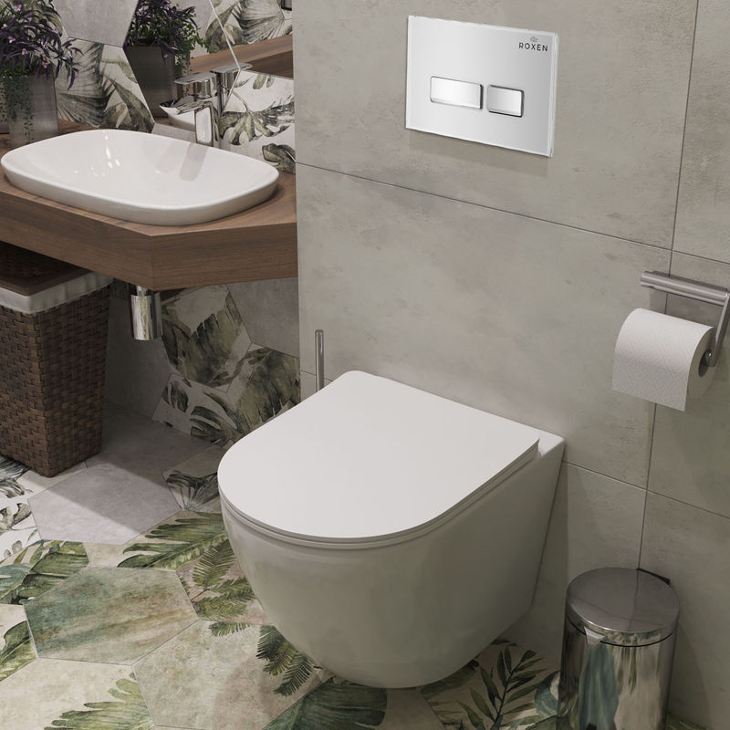 Инсталляция для унитаза Roxen StounFix Dual Fresh 871161 4 в 1 (состоит из: 710200, Glass 430280W)