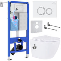 Унитаз подвесной с инсталляцией Roxen StounFix Dual Fresh 902672 6 в 1 (состоит из: инсталляции 710200, кнопки Santi 410260W, 530185-01X) — 1