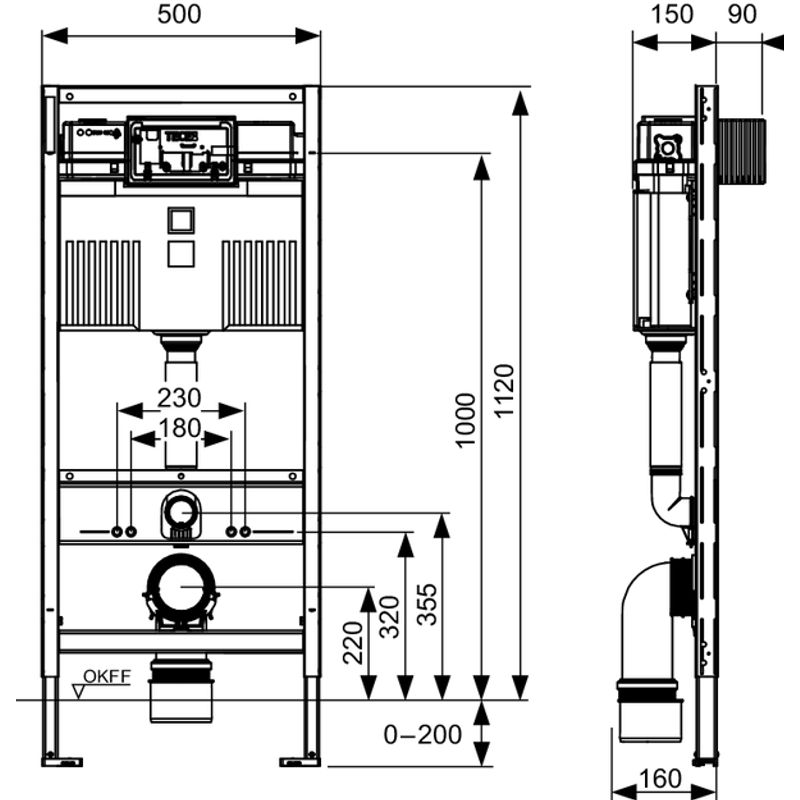 Инсталляция для унитаза TECE 9300430 3 в 1 profil kit с кнопкой нержавеющая сталь, сатин (9300302+9240430)