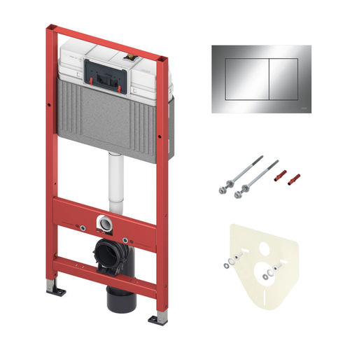 Инсталляция для унитаза TECE 9400412 base kit 4 в 1 с кнопкой хром глянцевый (9400401+9240401)