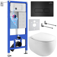 Унитаз подвесной с инсталляцией Roxen StounFix Dual Fresh 964195 6 в 1 (состоит из: 710200, Caspia 410280B, 530170-01) — 1