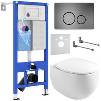 Унитаз подвесной с инсталляцией Roxen StounFix Dual Fresh 964237 6 в 1 (состоит из: 710200, Steel 420260G, 530170-01)" — 1