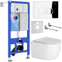 Унитаз подвесной с инсталляцией Roxen StounFix Dual Fresh 964332 6 в 1 (состоит из: 710200, Santi 410260CH, 530160-01) — 1