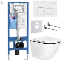 Унитаз подвесной с инсталляцией Roxen StounFix Dual Fresh 964671 6 в 1 (состоит из: 710200, Santi 410280W, 530110-01B) — 1