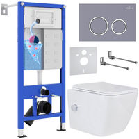 Унитаз подвесной с инсталляцией Roxen StounFix Dual Fresh 966127 6 в 1 (состоит из: 710200, Santi 410260DG, 530135-01X) — 1