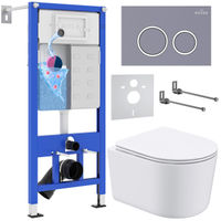 Унитаз подвесной с инсталляцией Roxen StounFix Dual Fresh 966133 6 в 1 (состоит из: 710200, кнопки Santi 410260DG, 530120-01) — 1