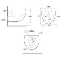 Унитаз подвесной с инсталляцией Roxen StounFix Dual Fresh 966160 6 в 1 (состоит из: 710200, Santi 410260DG, 530170-01) — 11