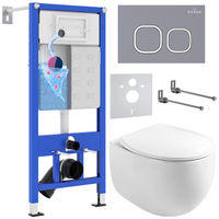 Унитаз подвесной с инсталляцией Roxen StounFix Dual Fresh 966436 6 в 1 (состоит из: 710200, Santi 410280DG, 530170-01) — 1